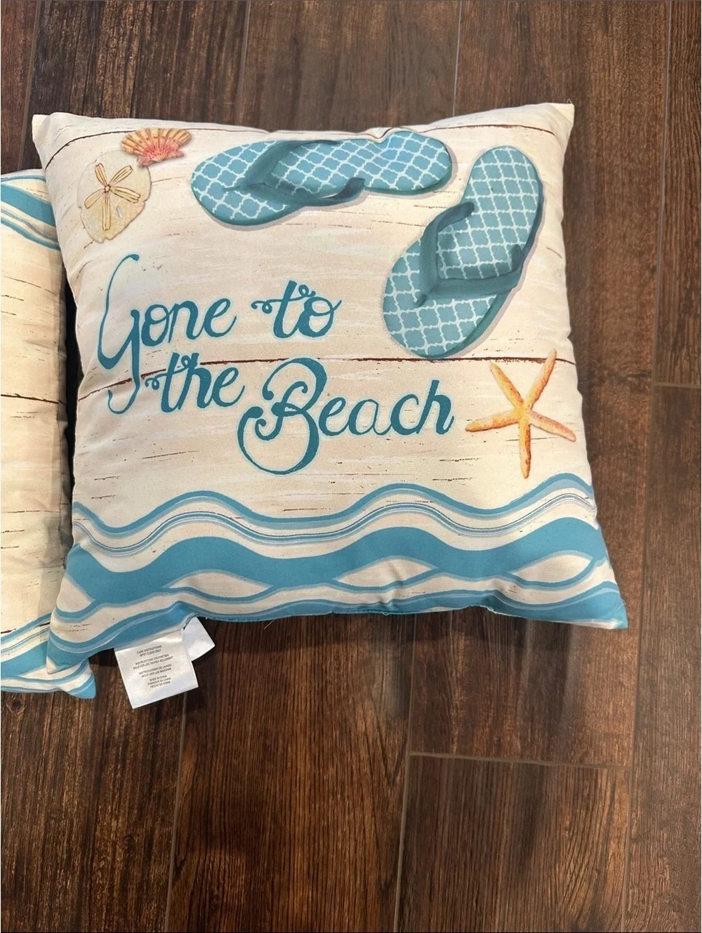 Laural Home Decorative Throw Pillows Set of 2 - Gone to the Beach Design
